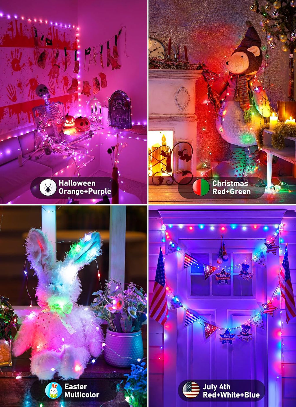 Minetom Fairy Lights Color Changing, 66FT 200 LED String Lights with Remote