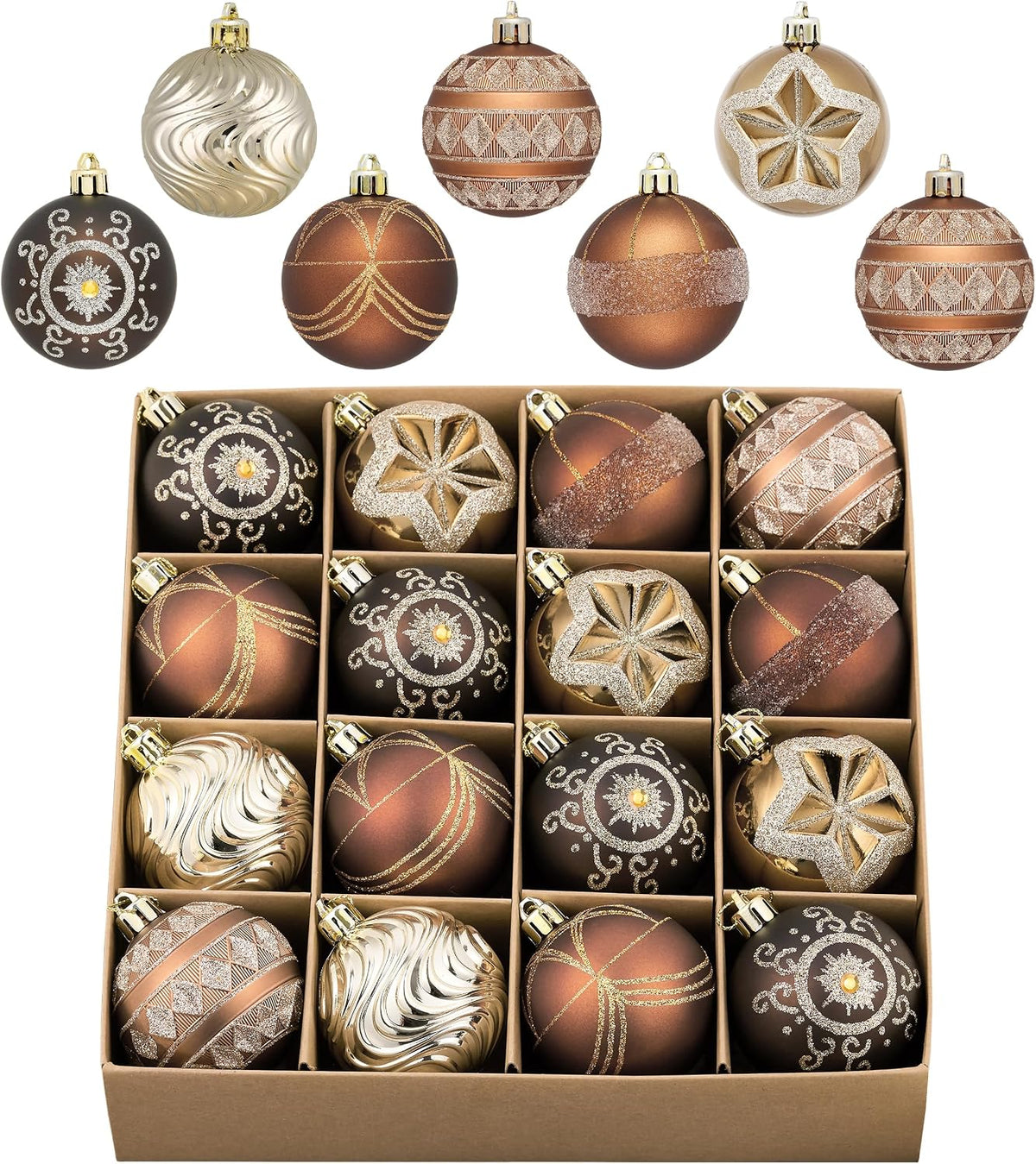 Valery Madelyn 16ct Christmas Tree Decorations Ball Ornaments 2.36 Inches