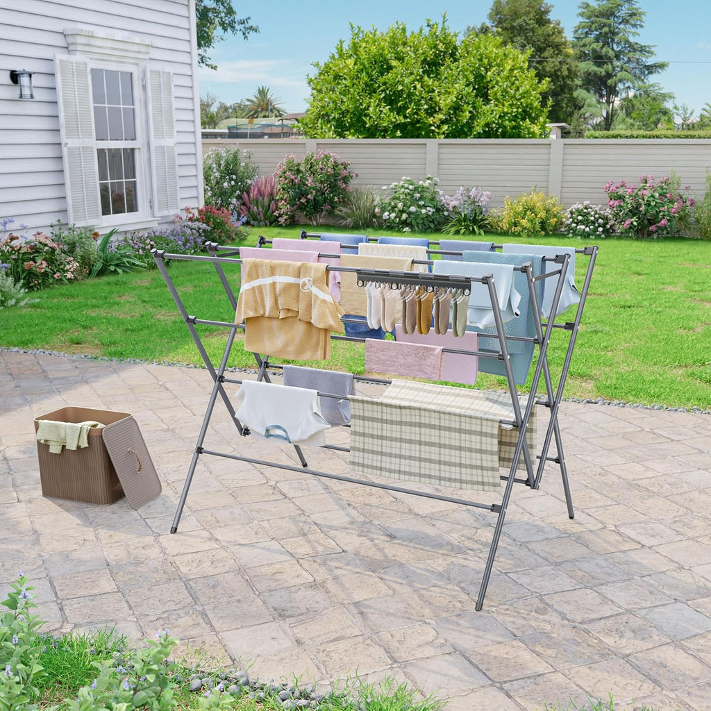 Drying Rack Clothing,35.4in Long Drying Poles Large Clothes Drying Rack