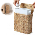 Wicker Trash Can with Lid, 3 Gallon Small Bathroom Trash Can