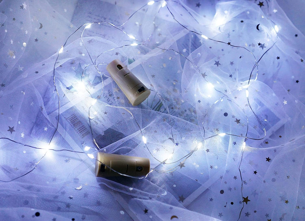 Wine Bottle Lights with Cork Switch, 15 LED 8 Pack Battery Operated Mini Fairy Copper Wire Cork String Lights for Party Wedding Christmas Festival Decoration (Cool White)