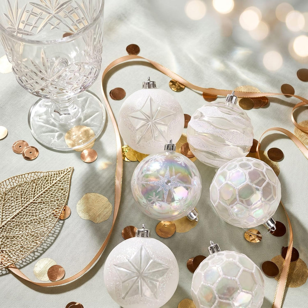 DecorbyHannah 9ct 3.15inch Christmas Ornaments Tree Decorations Clear