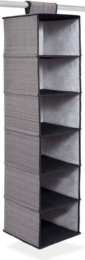 Internet's Best Hanging Closet Organizer - 6 Shelf - Clothing Sweaters Shoes Accessories Storage - Grey