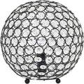 Elegant Designs LT1067-RBZ 10" Elipse Crystal Collection Metal Crystal Ball Sequin Table Desk Lamp for Accent Lighting, Décor, Living Room, Restoration Bronze
