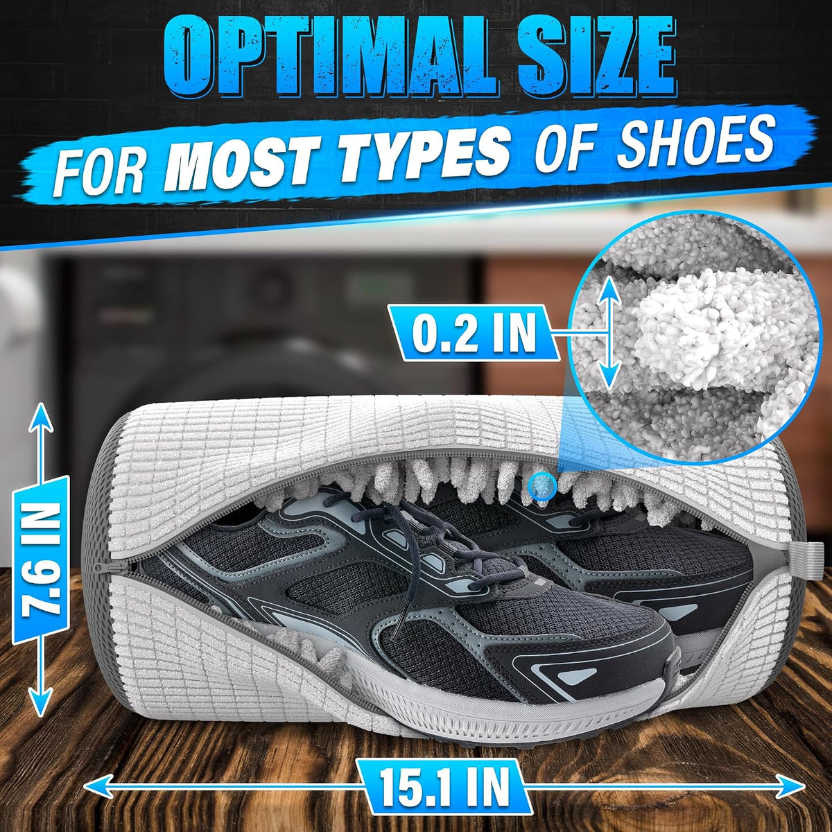 2 Pcs XXL Shoe Washing Machine Bag, Tennis Shoe Laundry Bag, White