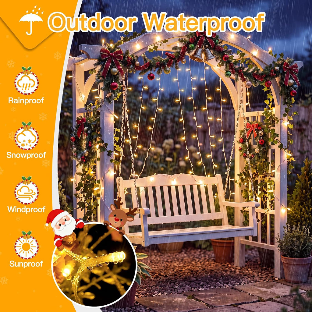 Ollny 100 LED Christmas Lights 33FT, Warm White Connectable Fairy Lights