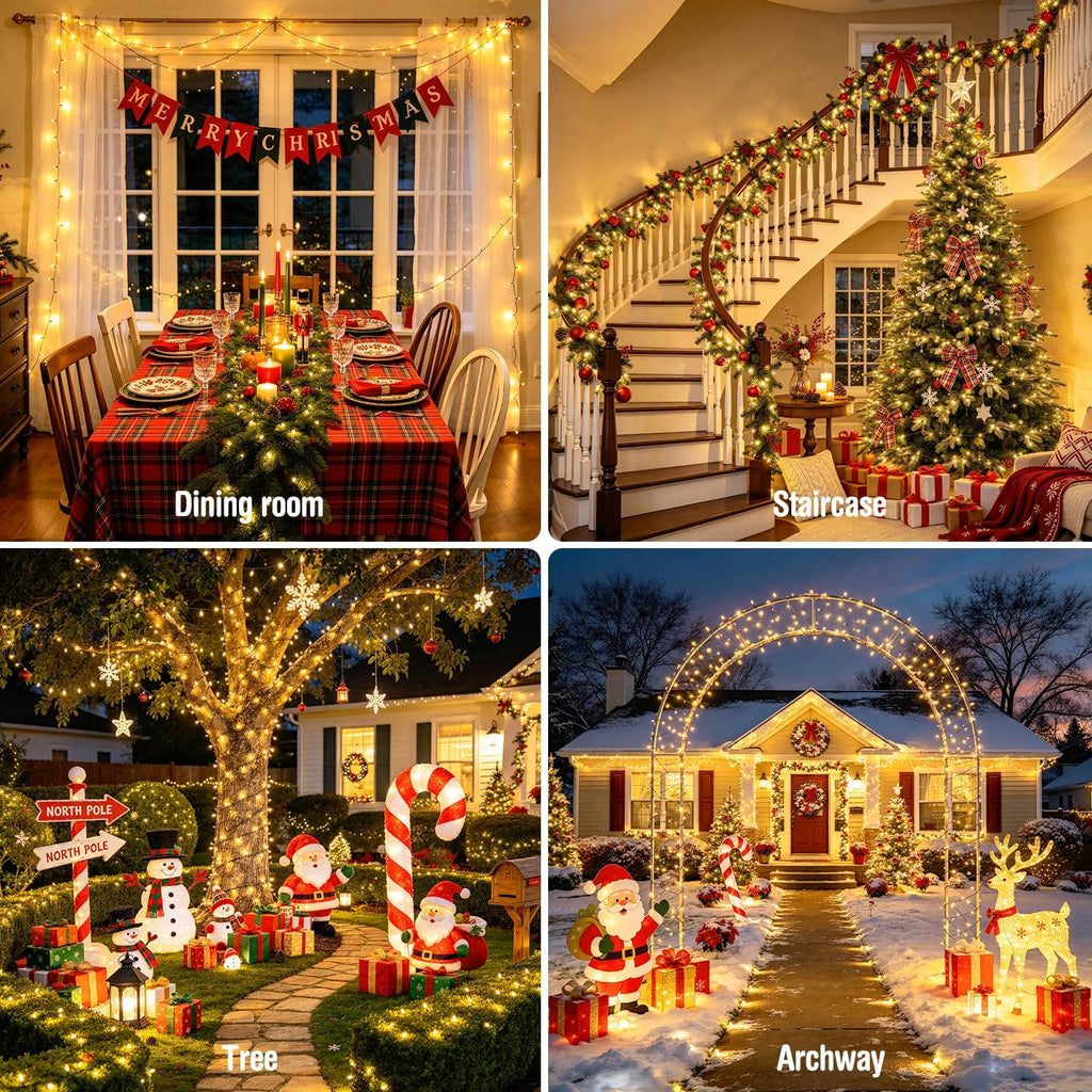 JMEXSUSS 66ft 200LED Christmas Lights Outdoor, Christmas Tree Lights Indoor