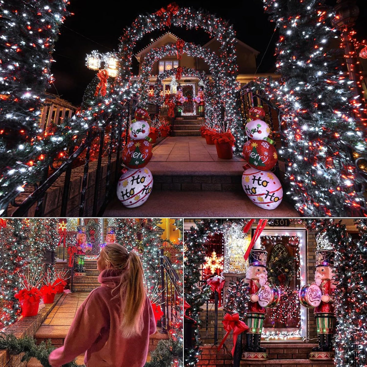 Brizled 5MM Wide Angle Christmas Lights Red & White, 100 LED Connectable