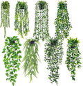 Der Rose 8Pcs Fake Plants Artificial Hanging Vines for Office Shelf Decor