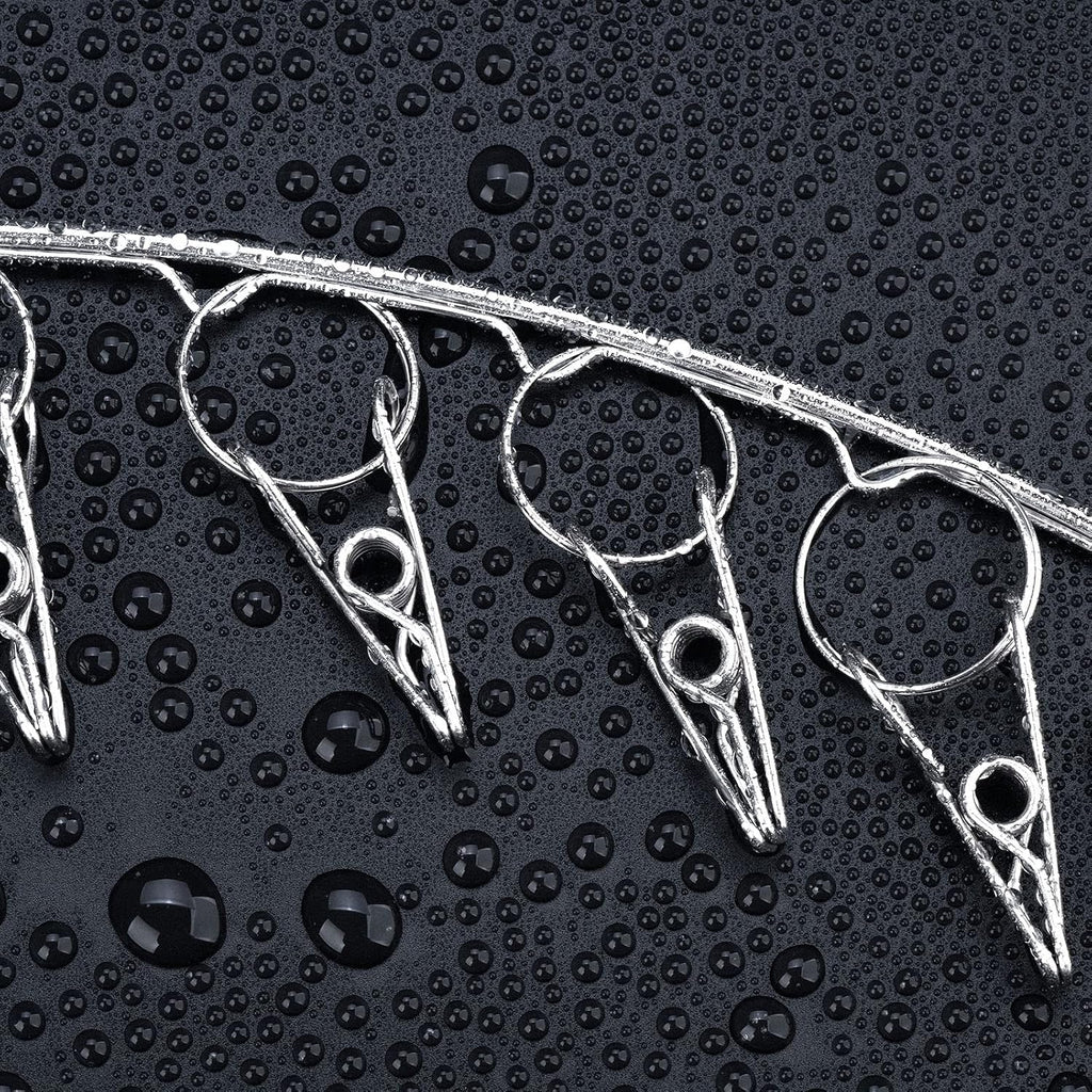 Toplife Clothes Hanger with 10 Clips, Stainless Steel, Windproof, for Drying Socks, Bras, Underwears, Baby Clothes, Hats, Scarfs, Towels, Pants and Gloves, Set of 4 (Outdoors)