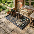 Ottomanson Indoor/Outdoor Boot Tray Non-Slip Doormat Modern Entryway Mat for Entryway Patio Backyard Garage, 18" x 28", Black