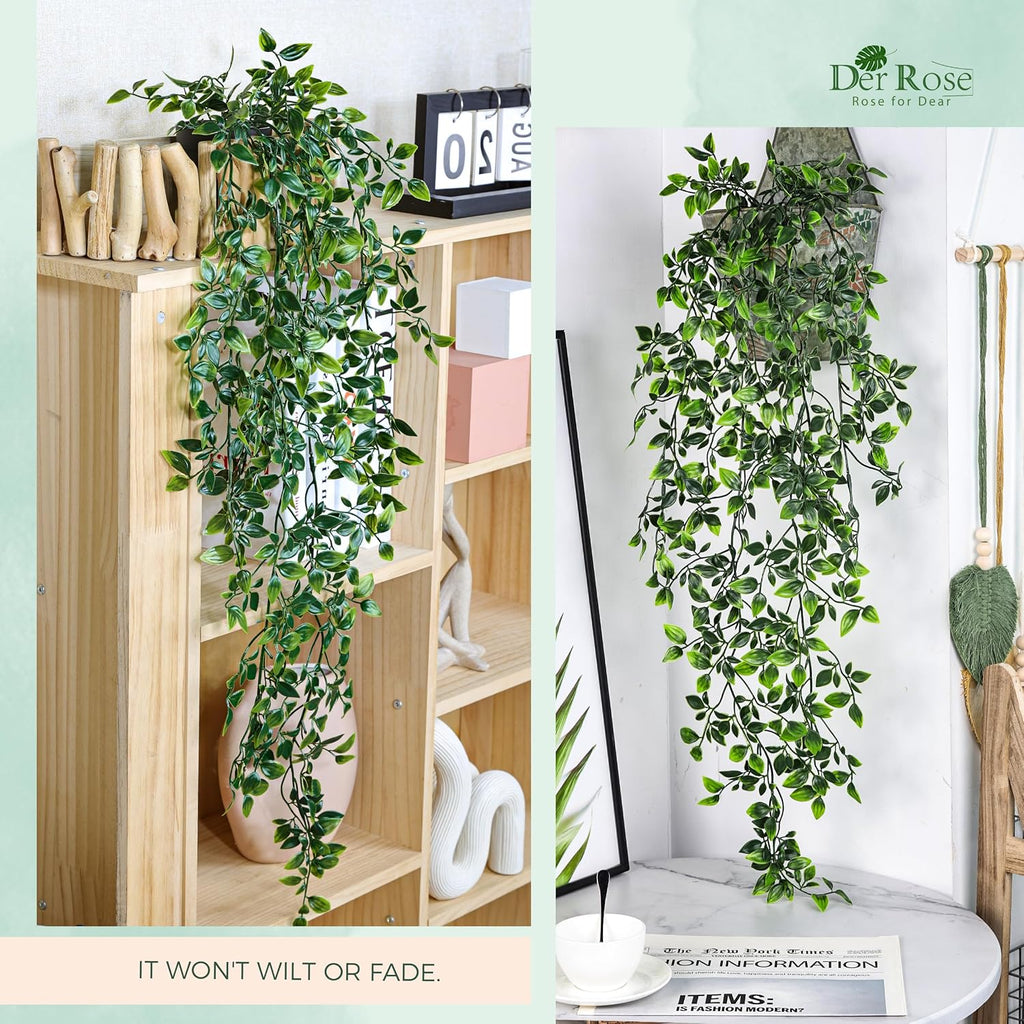Der Rose 34" Artificial Mandala Vine Hanging Plant for Bathroom Shelf Decor