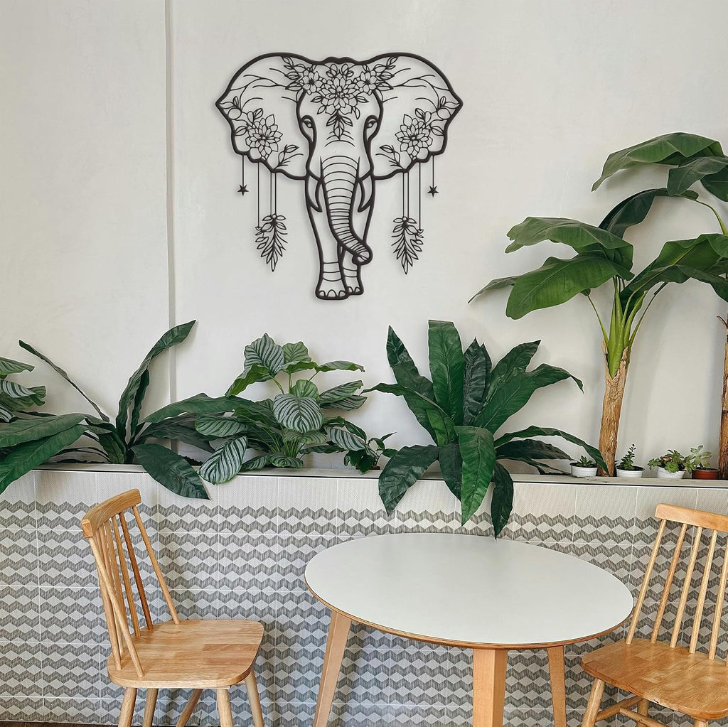 Rajukit Metal Elephant Wall Decor for Home