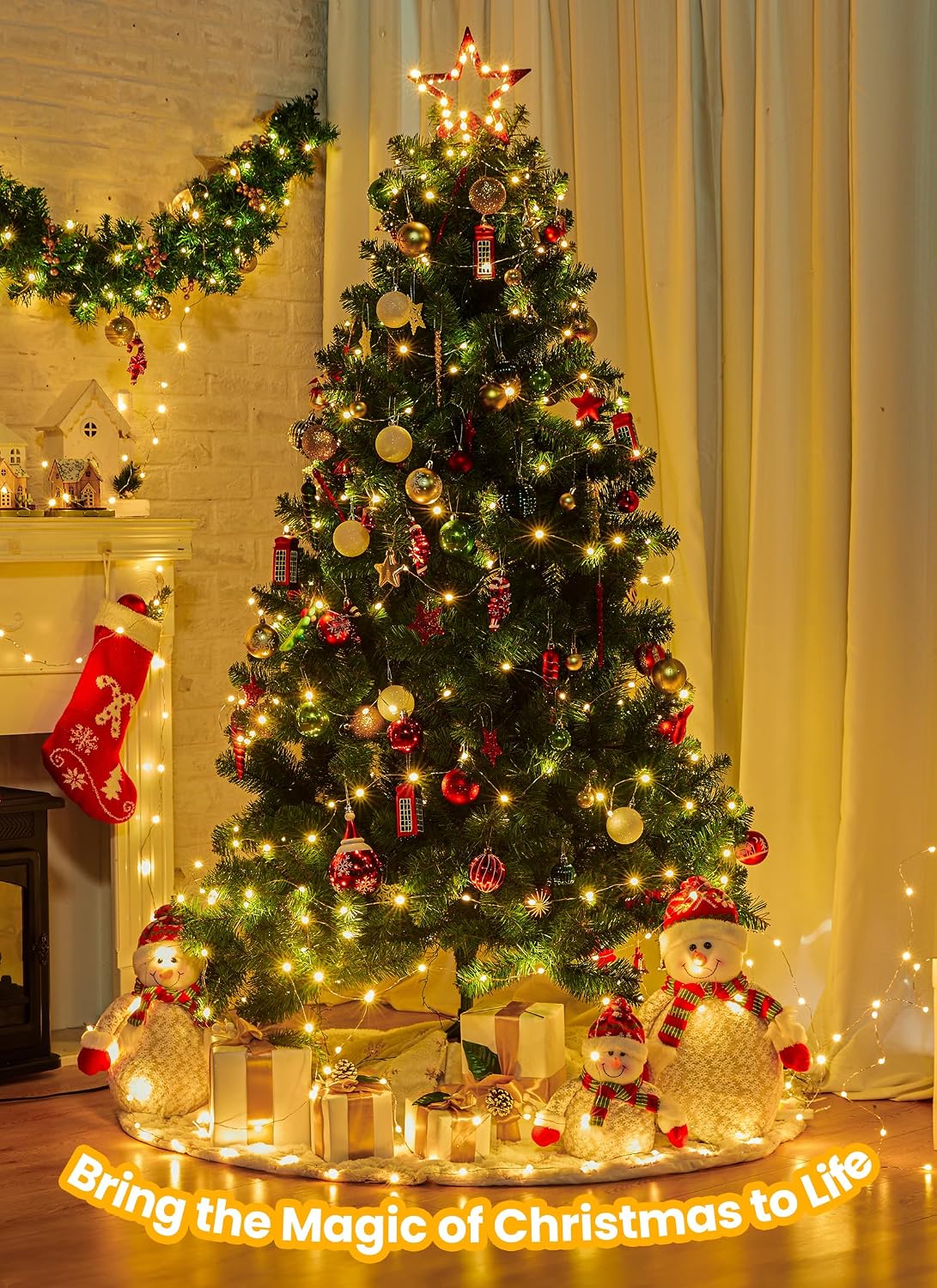 66FT 200 LED Fairy Lights Plug in with Remote, 8 Modes Twinkle Lights