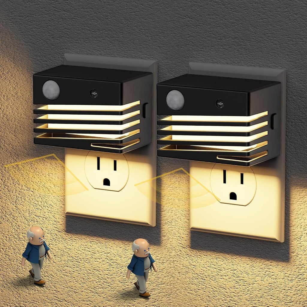JandCase Motion Sensor Night Light, [2 Pack] Night Lights Plug into Wall