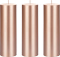 Mega Candles 3 pcs Unscented Solid Rose Gold Pillar Candles, Hand Poured Premium Wax Candle 3 Inch x 9 Inch, Home Décor, Spas, Weddings, Occasions, Party, Centerpieces, Holidays, Vigils, Prayers