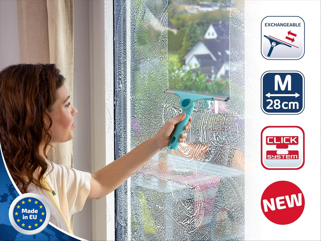 2-in-1 M Pro Reach Window Squeegee with 28 cm Wiping Width, Mirrors