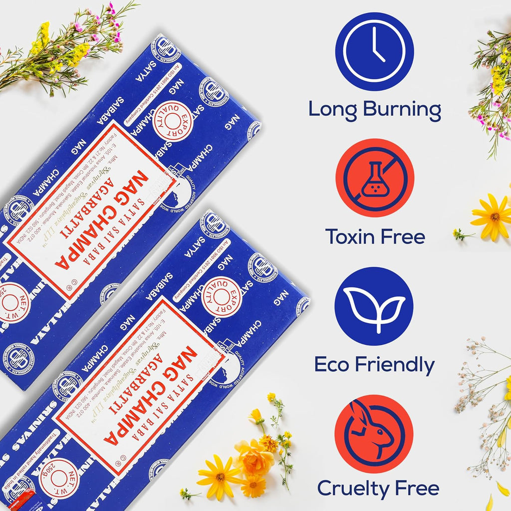 Raajsee Incense Stick Holder Bundle with Satya Nag Champa Incense Sticks 250 gmx 2 Pack (500 GMS), Insense Sticks Nag Champa Agarbatti