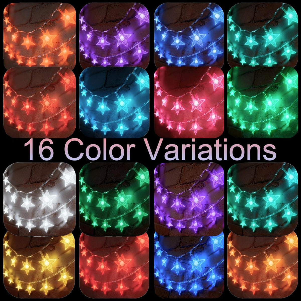 Solhice 40ft Color Changing Star String Lights for Bedroom 120 LEDs, Twinkle Lights USB Powered for Kids Room Indoor, Hanging Lights with Remote