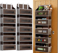 2 Pack 5 Tier Over the Door Organizer for Bathroom, Bedroom, Pantry, Brown