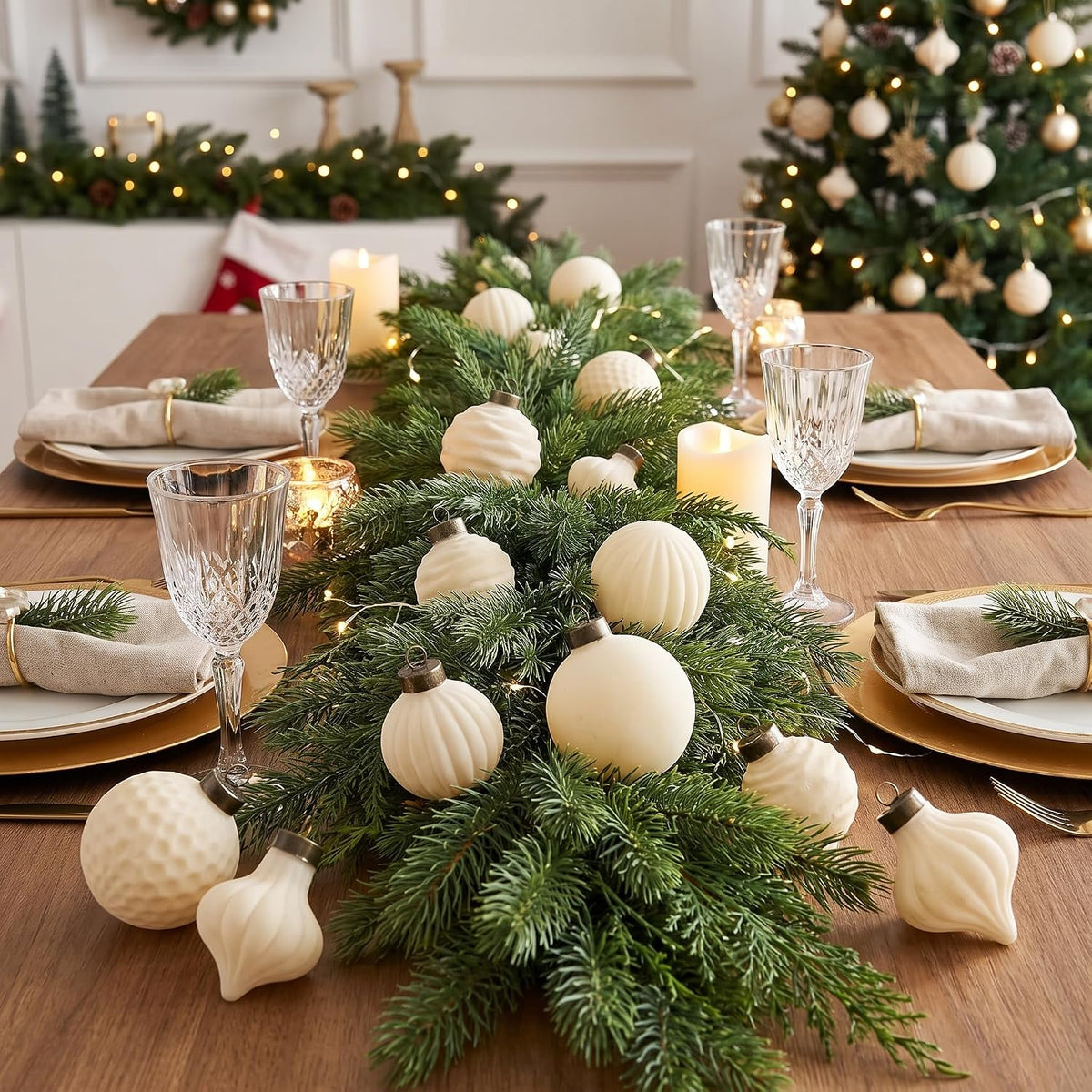 ZenNex Christmas Ornaments,25Pack Velvet Christmas Ball,Xmas Decor Beige