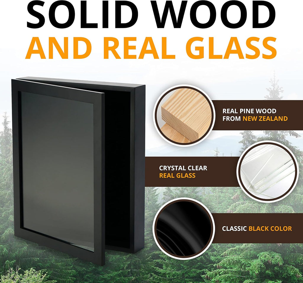 12x15 Large Shadow Box Frame, Deep Shadow Box Display Case, Black Shadow Box, Shadowbox Picture Frame, Graduation Cap Shadow Box, Military Shadow Box Wood, Wedding Shadow Box Frame