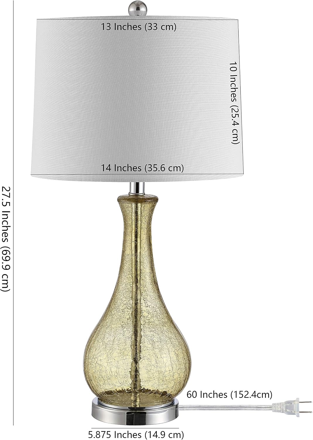 SAFAVIEH Lighting Finnley Table Lamp, 28″ Glass Amber TBL4206B
