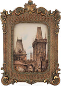 5x7 Picture Frame - Gothic Vintage European Design, Antique Baroque Style Photo Frame for Wall Hanging, Tabletop Display, and Home Decor (Bronze)
