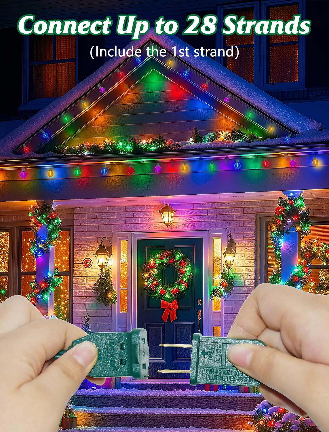 SUNSGNE 25FT LED Globe Christmas Lights with 25 Shatterproof G40 LED Clear Multicolor Round Bulbs, Waterproof Colorful Christmas String Lights for Patio Backyard Porch Balcony Gazebo Party Decor