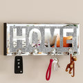 SHYFOY Mirrored Key Holder for Wall, Silver Home Sign with 4 Crystal Hooks