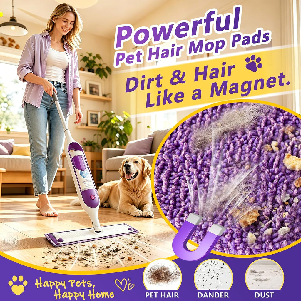 FIXSMITH Power Mop Pads Compatible with Swiffer Power Mop, 8 Pack Reusable PowerMop Refills for 13"-15" Spray Mops, Microfiber Household Replacement Pad for Floor Cleaning