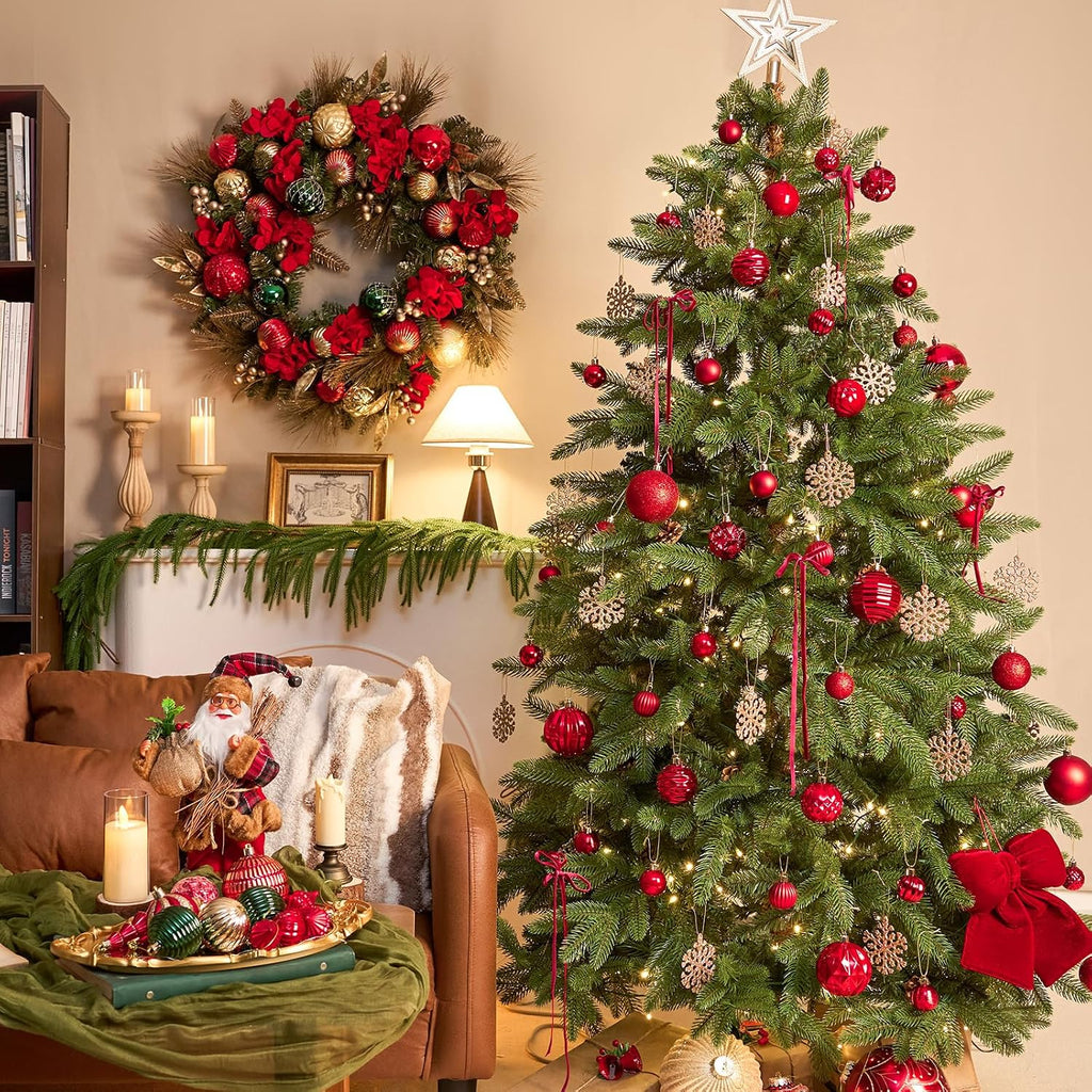 JORNOY 47CT Christmas Tree Balls Ornaments, Red