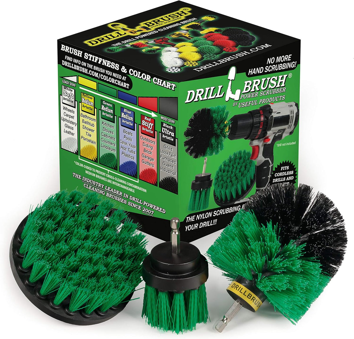 Drill Brush Attachment - Oven Scrubbing Brush Set - Air Fryer Cleaning Tool