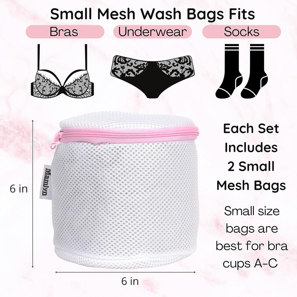 Mamlyn Mesh Bra Bags for Washing Machine, Lingerie wash Bags for Laundry (set of 2)