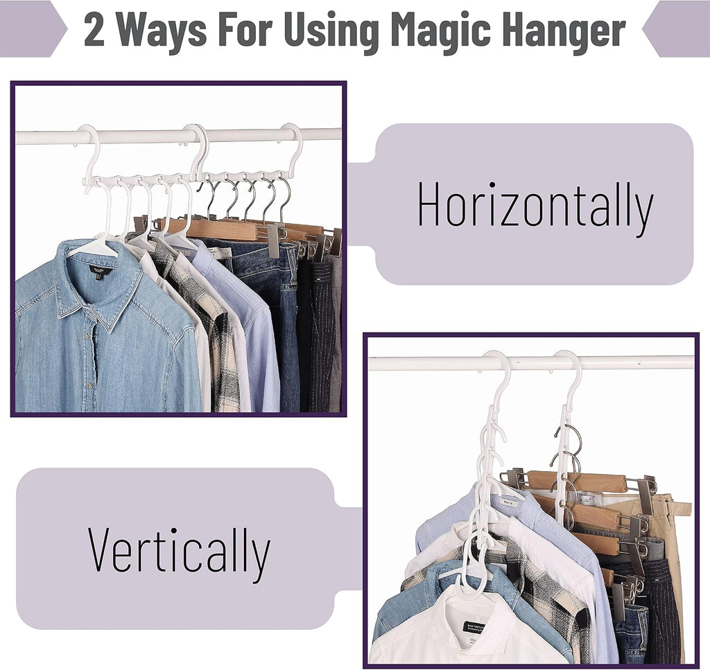 Mr. Pen- Bulk Space Saving Hangers for Clothes, 24 pcs, 5 Slots, Plastic
