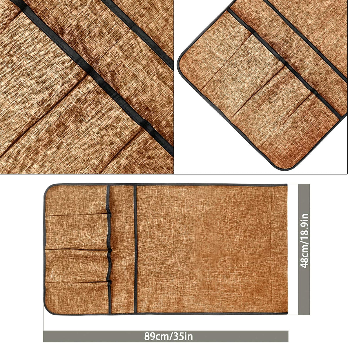 IPENNY Cotton Linen Sofa Couch Remote Control Holder Chair Armrest Caddy Pocket Organizer Storage Bag for Cellphone Tablet Notepad Book Magazines DVD Eyewears Drinker Snacks Holder Pouch