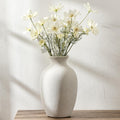 Large Ceramic Rustic Flower Vase, 10.43 Inch Tall Vintage Pottery Home Decor, Antique Farmhouse Terracotta Vase for Living Room, Shelf, Table, Mantel Decoration, Farmhouse - Off-White