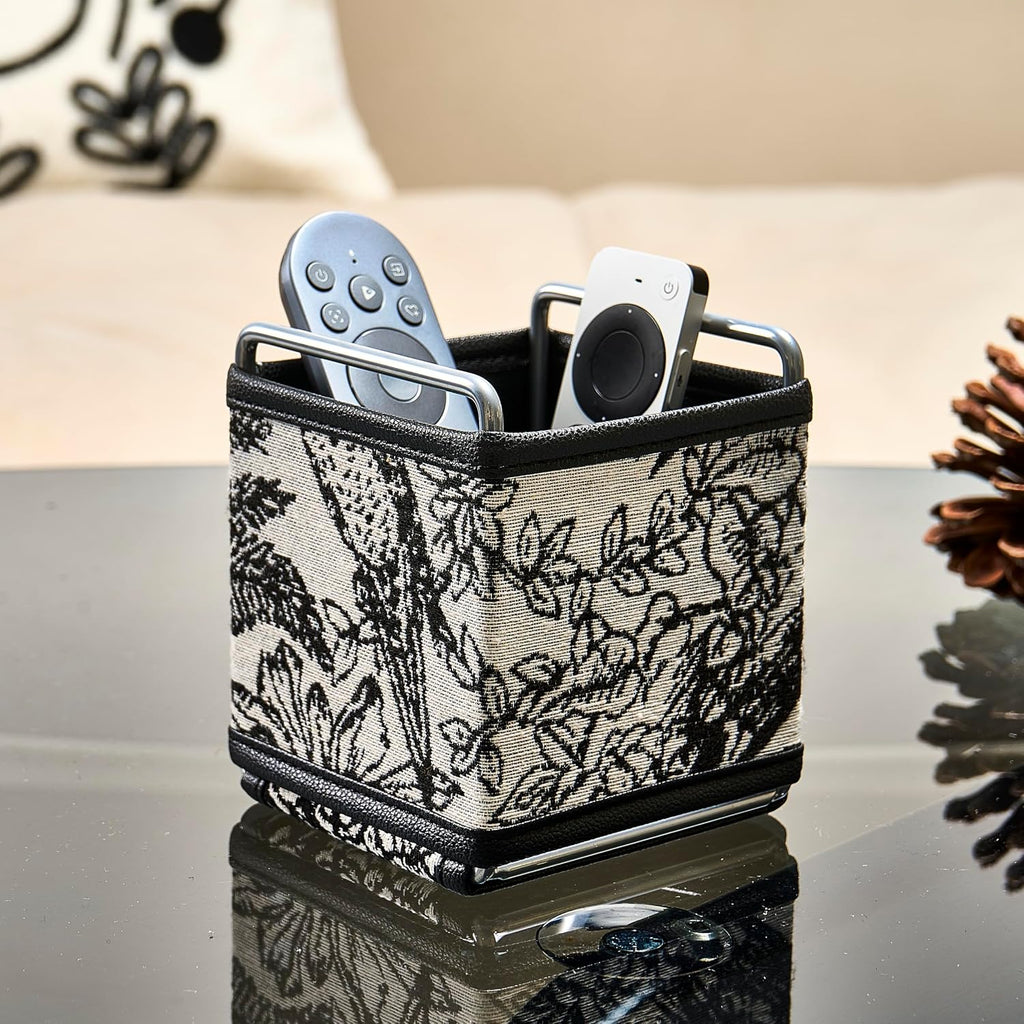 Leather Remote Control Holder - TV Remote Organizer Bedside Tapestry Caddy