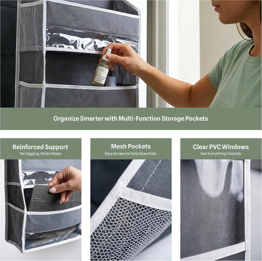 Utopia Home Over the Door Organizer 6 Shelves, Dark Grey, Pack of 1