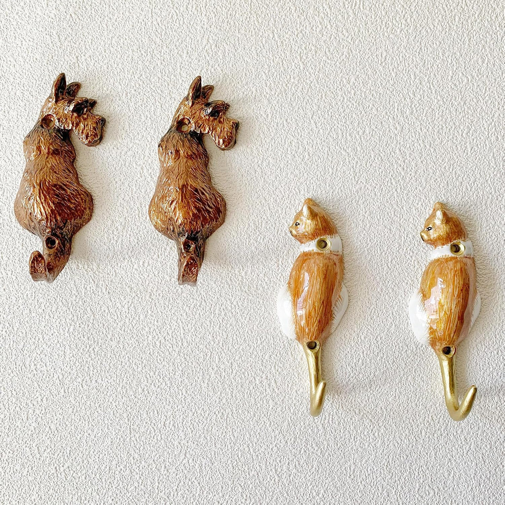 2 Pack Decorative Wall Hooks, Vintage Dog Shaped Metal Wall Hook for Hanging Coats Clothes Keys Hats Towels
