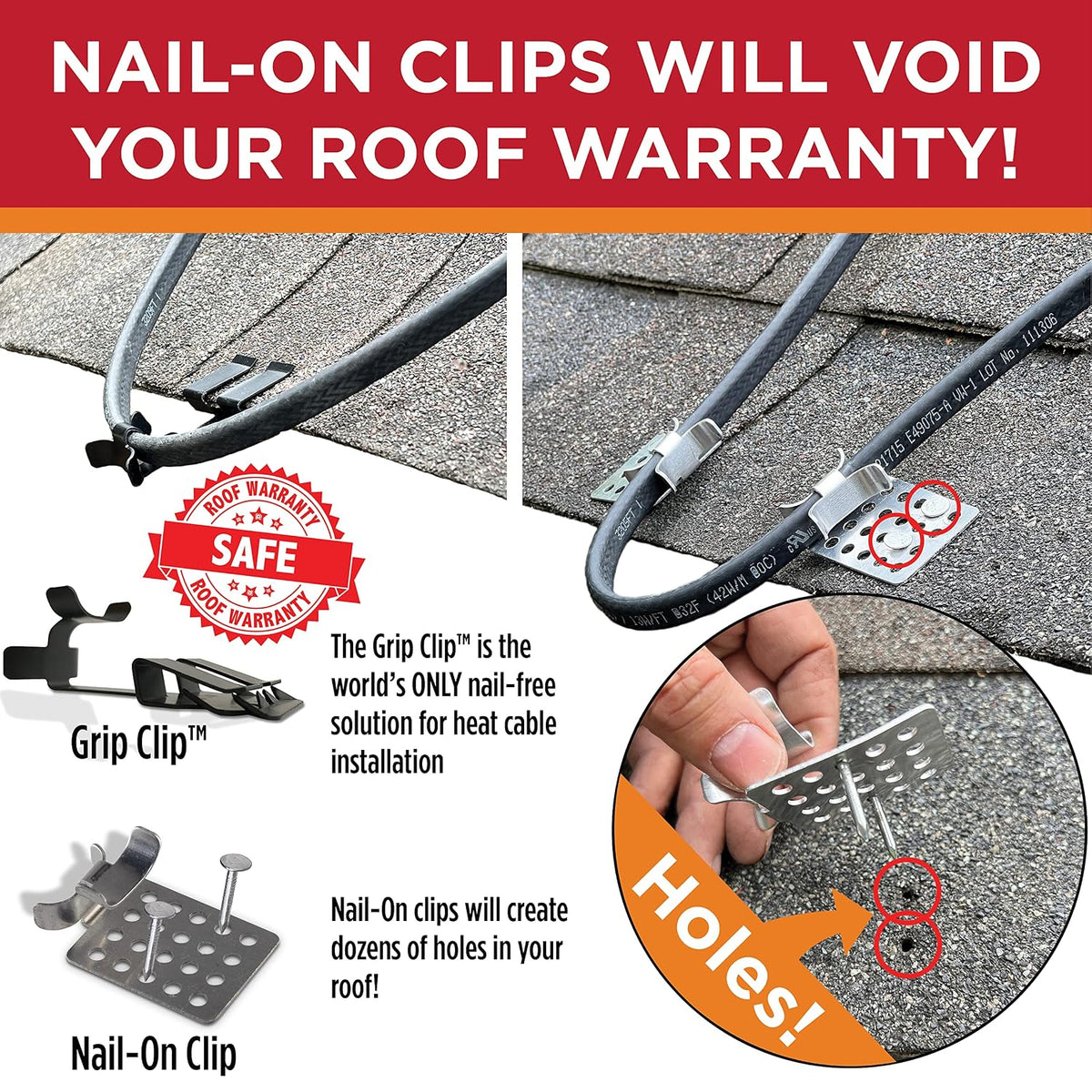 Roof Clips for Roof Heat Cable Installation (.325-25 Pack)