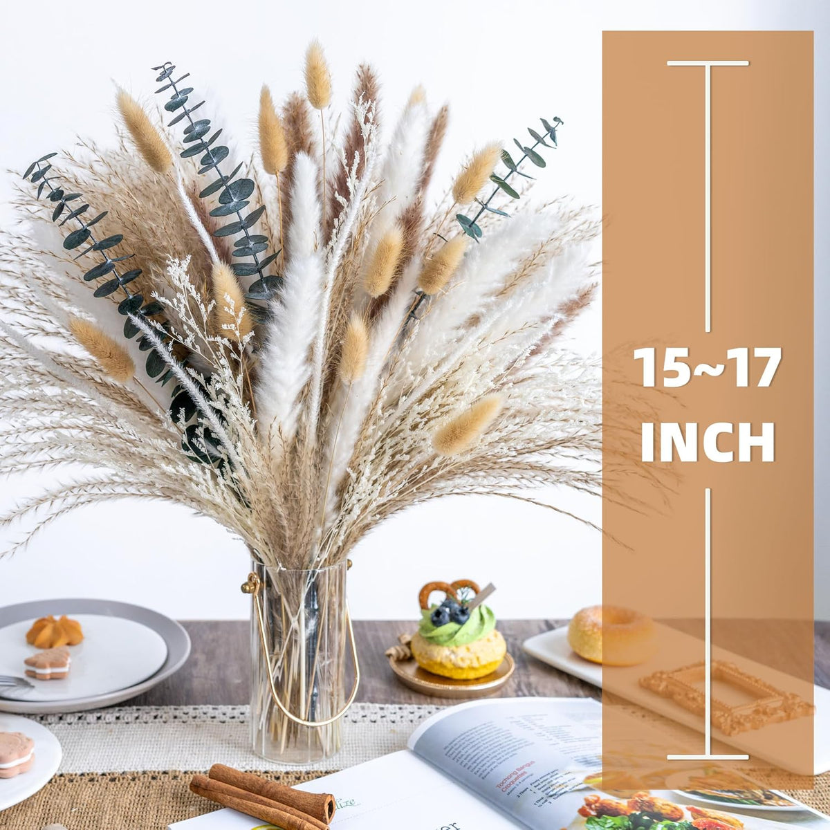 Boho Decor Pampas Grass and Eucalyptus Bouquet