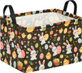 MAIZMZ Easter Storage Basket Eggs Bunny Flower Gifts Cube Waterproof Storage Bins Organizer,Foldable Closet Shelf Baskets with handles for Women,Nursery Hamper Toys Box,Room Decorations