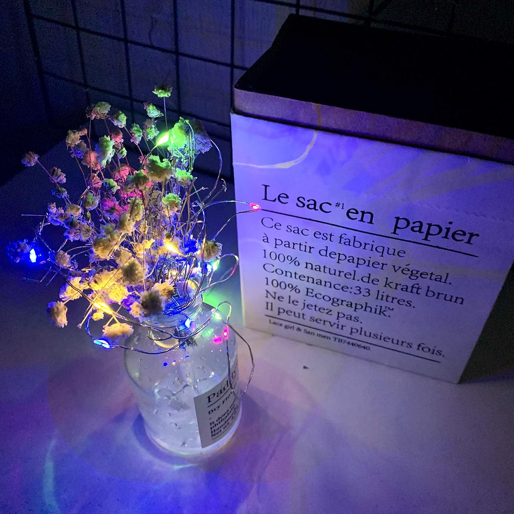 15 Pack 30 LED Micro Starry String Lights Battery Operated(Included),Fairy Waterproof Silver Wire Lights,for DIY Party Garden Wedding Table Indoor&Outdoor Decorations