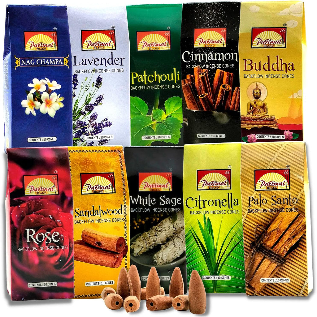 Backflow Incense Cones for Waterfall - 10 variants, 100 Cones [Improved]