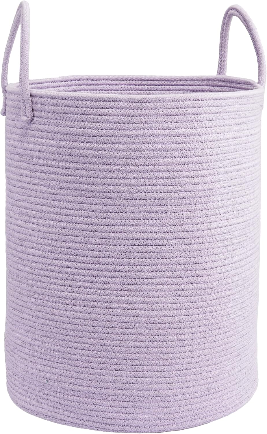 Woven Cotton Rope Laundry Basket, 15" x 20" Laundry Hamper, Purple