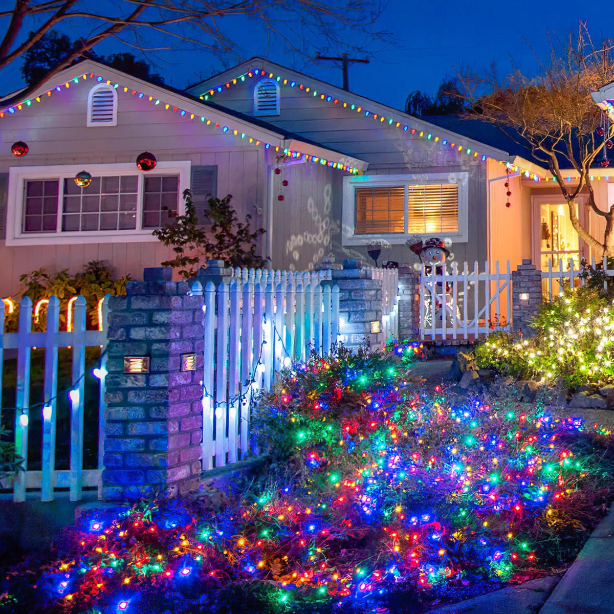YOUNGAR 98FT String Lights Outdoor, 8 Modes Fairy Twinkle Christmas 200 LED Lights, 30V Plug-in for Tree, Home, Garden, Wedding, Party, Holiday Indoor Decoration, Multicolor