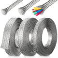 LEIFIDE Silver 3 Rolls Tinned Copper Braid Cable Shielding Sleeve