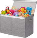 INDRESSME 85L Large Toy Storage Box with Lid & Dividers, Grey