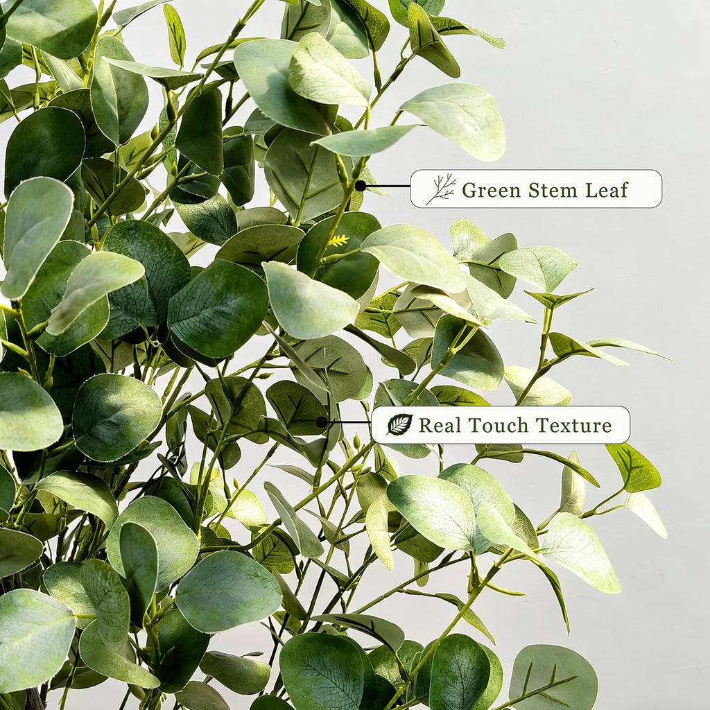 5FT Fake Eucalyptus Plant, Silk Artificial Tree with White Pot